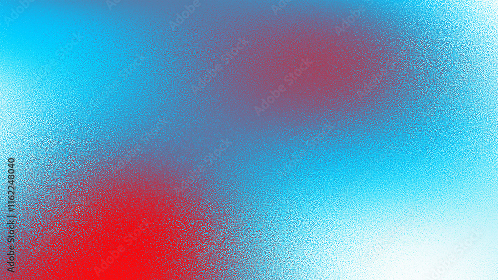 Poster blue and red blurred transparent gradient background. transparent gritty sand noise overlay backgrou