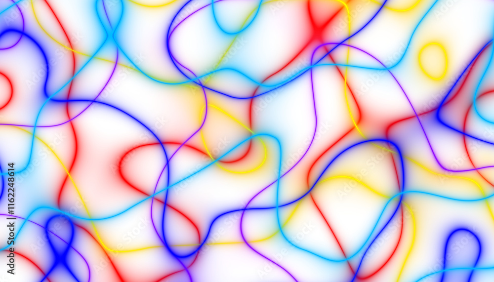 Poster abstract colorful spectrum thin linear abstract curved wavy wide pattern for background, wallpaper, 