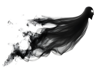 black ghost flying isolated