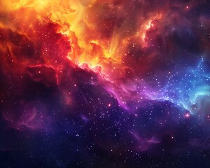 Fototapeta premium High detail nebula, colorful stars and galaxies, fantasy art style, sharp focus, high quality.