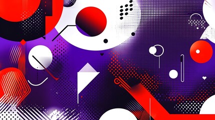 Obraz premium Abstract Geometric Design with Red White and Purple Hues