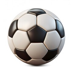 Fototapeta premium Photorealistic 3D rendering of a classic soccer ball isolated on a white background, perfect for sports related projects