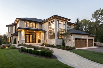 Exterior of a newly built luxury home