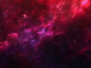 Obraz premium High-detail red and purple nebula, stars in space, dark fantasy style banner design.