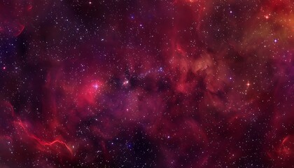 Obraz premium High-resolution red and purple nebula, stars in space, dark fantasy style, banner design.