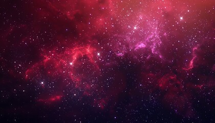 Obraz premium High-resolution red and purple nebula, stars in space, dark fantasy style, banner design.