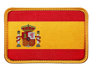 スペインの国旗の刺繍のワッペン。(Embroidered Spain flag patch.)
