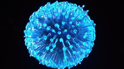 Abstract Blue Viral Sphere Digital Rendering
