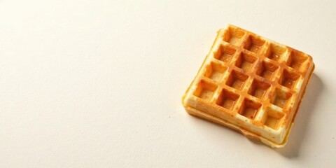 A Single Golden-Brown Waffle on a Plain Background, Ready to Be Enjoyed