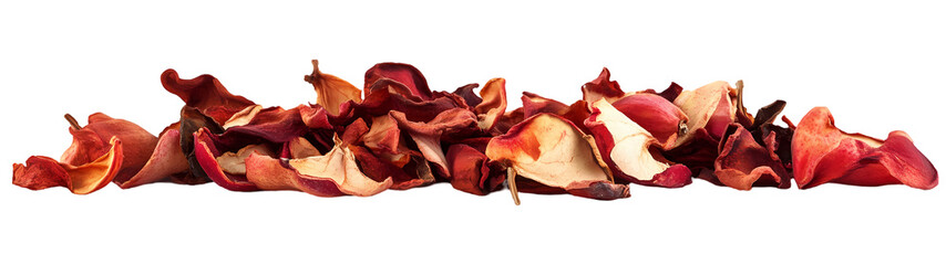 Rotten red and Dried apple on transparent background