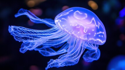 Obraz premium Gentle Glowing Jellyfish with Vibrant Colors