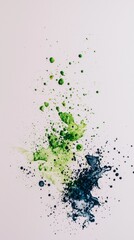Naklejka premium Abstract Green and Blue Watercolor Splashes Art Background Texture