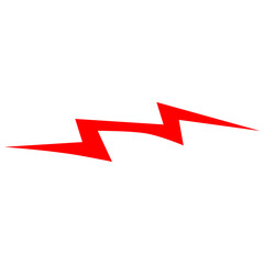 Red lightning bolt symbol vector illustration.