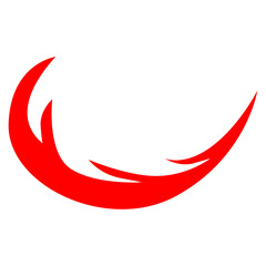 Red stylized smile graphic