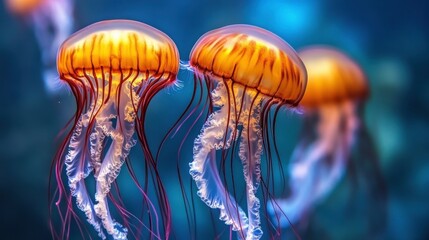 Serene Floating Jellyfish in Vibrant Ocean Waters