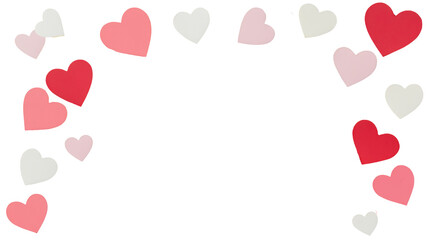 heart shaped frame on transparent, with various muted colors