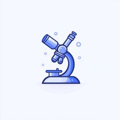 Simple blue microscope illustration.
