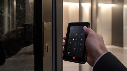 Modern Smartphone Accessing Digital Door Lock System