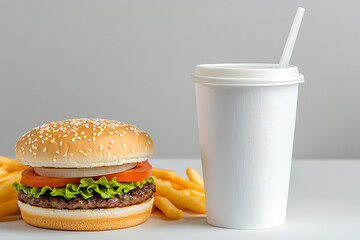 Burger, Fries, and Drink - Perfect Fast Food Meal