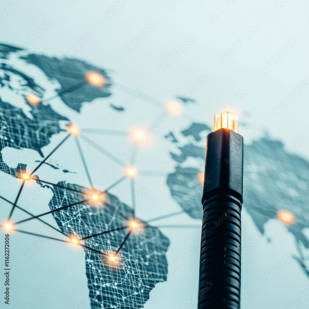 Poster global network connection internet technology worldwide connectivity
