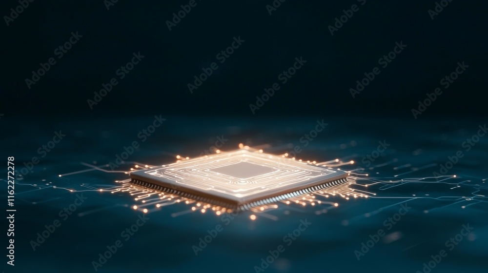 Poster futuristic circuit board glowing tech abstract background