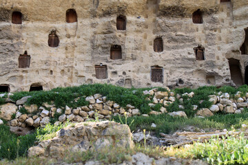 Taşkale historic granaries in the town of Turkey Karaman.