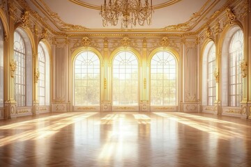 Fototapeta premium The intersection of art and architecture in a grand ballroom.