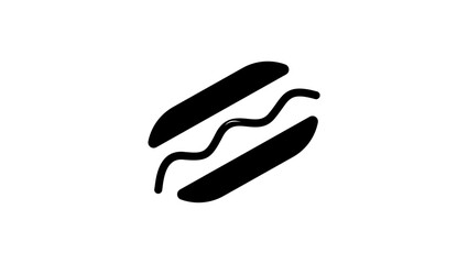 hot dog symbol, black isolated silhouette