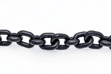 Obraz premium Black Chain Link Detail - Strength, connection, security, durability, and linkage are symbolized in this close-up of a black chain.