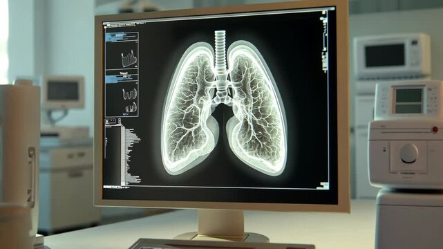 Examination of lung health through advanced imaging technology in a medical facility