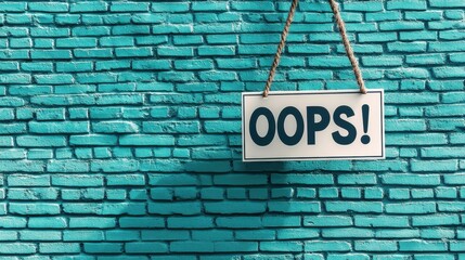 The Oops Sign on Wall