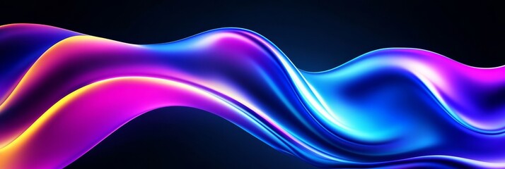 Fototapeta premium Abstract Light Wave Gradient Colors - Vibrant, flowing gradient colors symbolize energy, movement, technology, innovation, and fluidity. A dynamic abstract design.