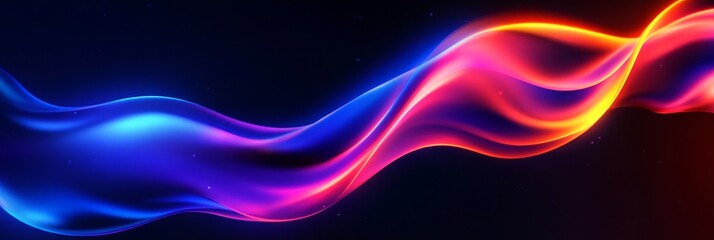 Fototapeta premium Abstract Light Wave Vibrant Gradient - Abstract art, vibrant colors, flowing energy, dynamic movement, gradient textures. Symbolizes fluidity, transition, energy, innovation, and creativity.