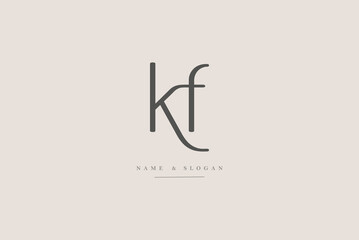 elegant wedding dynamic line monogram logo letter luxurious concept KF
