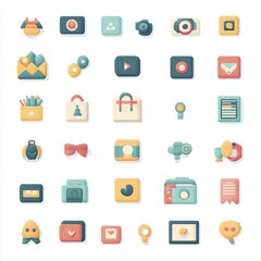 Flat Design Icons Set - Versatile Digital Assets