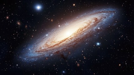 Fototapeta premium Spiral Galaxy Amidst Distant Stars and Nebulae