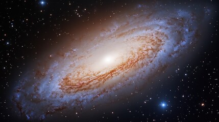 Fototapeta premium A Stunning Spiral Galaxy Amidst Distant Stars