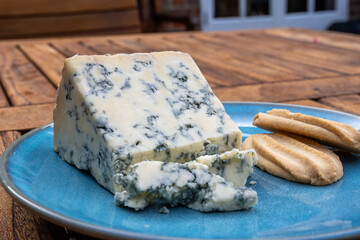 Cheese collection, English cow milk semi-soft, crumbly old stilton blue cheese
