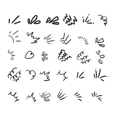 Hand drawn of shine sunburst sparkle ray With illustration style doodle and line art © Noarspace