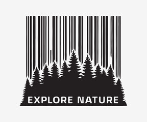 T-shirt design in vector with nature