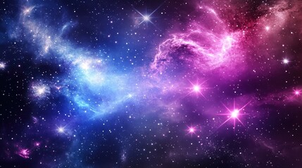 A vibrant nebula displays cosmic dust and stars