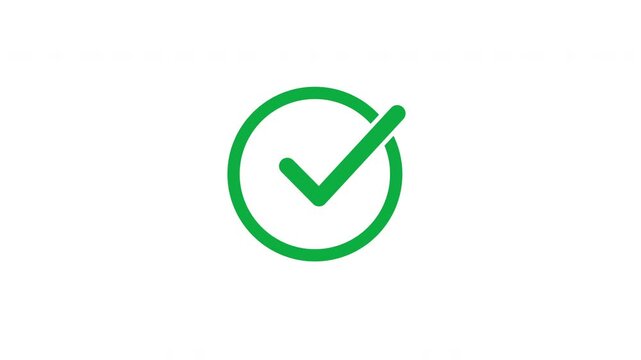 Successfully completed icon animation isolated on white background