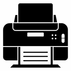 Printer Black Silhouette Vector Design 