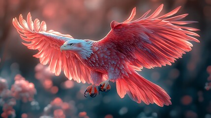 Obraz premium Beautiful Eagle Photo With Neon Effects And Vibrant Color Palette