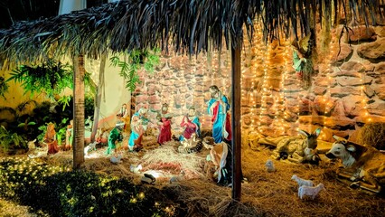Jesús Belém. Jesús was born with Joseph and Virgin Mary 