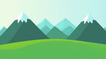 Naklejka premium Green Mountains Illustration