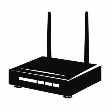 black router with antennas clip art preview