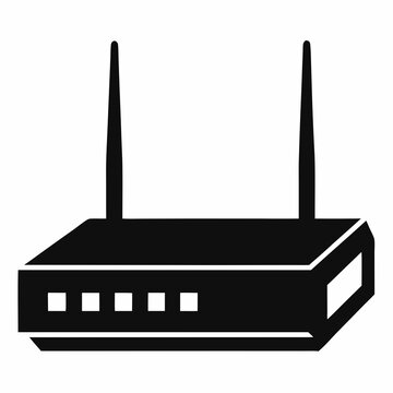 black router with antennas clip art preview