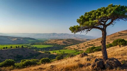 stunning Golan Heights Israel sunny summer day

