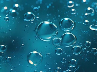 the AI Image Generator, Clear Bubbles in a Fluid